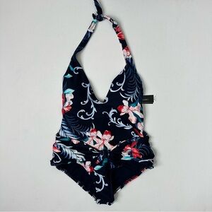 Carmen Marc Valvo Women’s One Piece V-Neck Halter Swimsuit Size 12